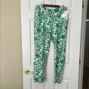 Lilly Pulitzer NWT Luxletic 28” Corso Green Floral Straight Leg Pant